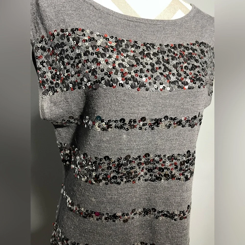 Trina Turk Gray Sequin Mini‎ Dress